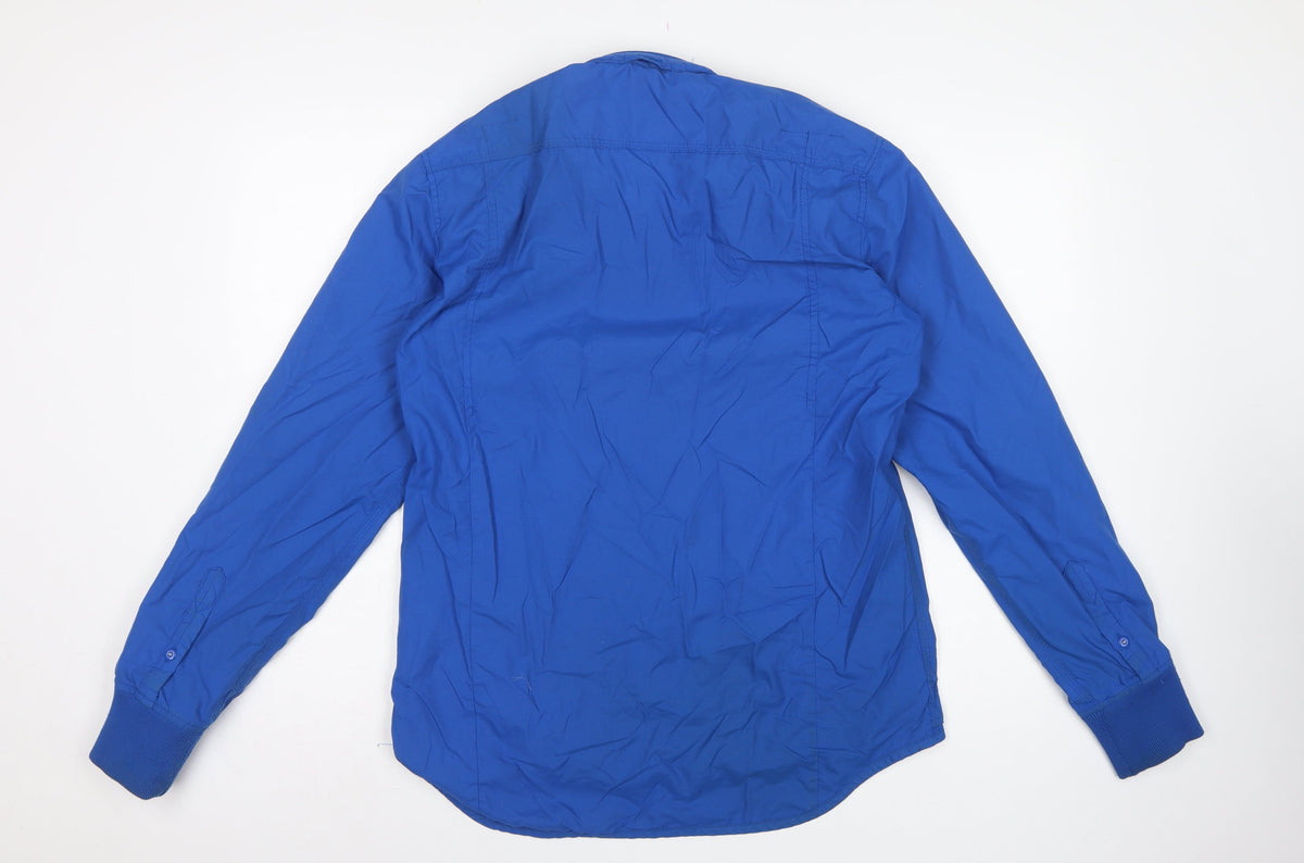 G-Star RAW Men's Blue L 3301 GS Full Zip Basic Jacket Logo