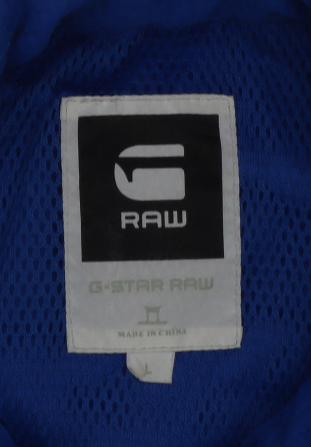G-Star RAW Men's Blue L 3301 GS Full Zip Basic Jacket Logo