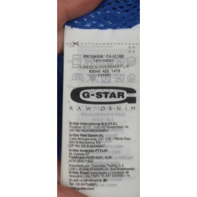 G-Star RAW Men's Blue L 3301 GS Full Zip Basic Jacket Logo