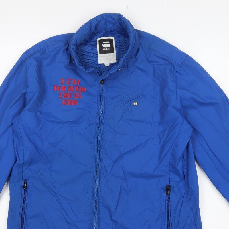 G-Star RAW Men's Blue L 3301 GS Full Zip Basic Jacket Logo