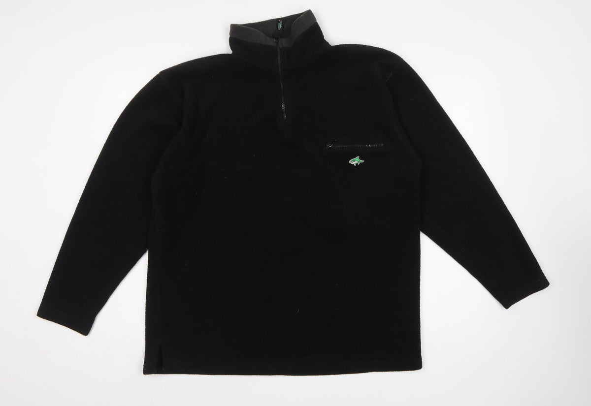 Leshark Men's Black L 1/4 Zip Fleece Pullover Sweatshirt