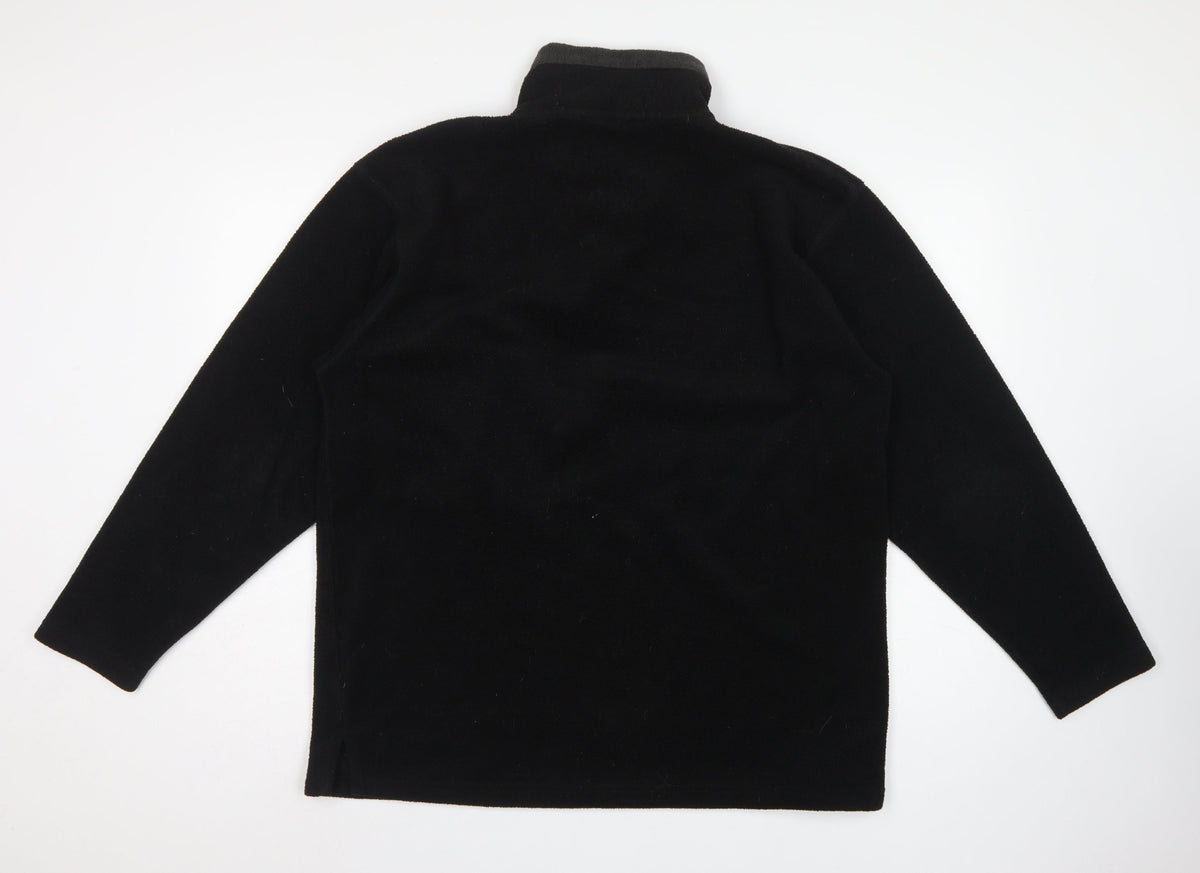 Leshark Men's Black L 1/4 Zip Fleece Pullover Sweatshirt
