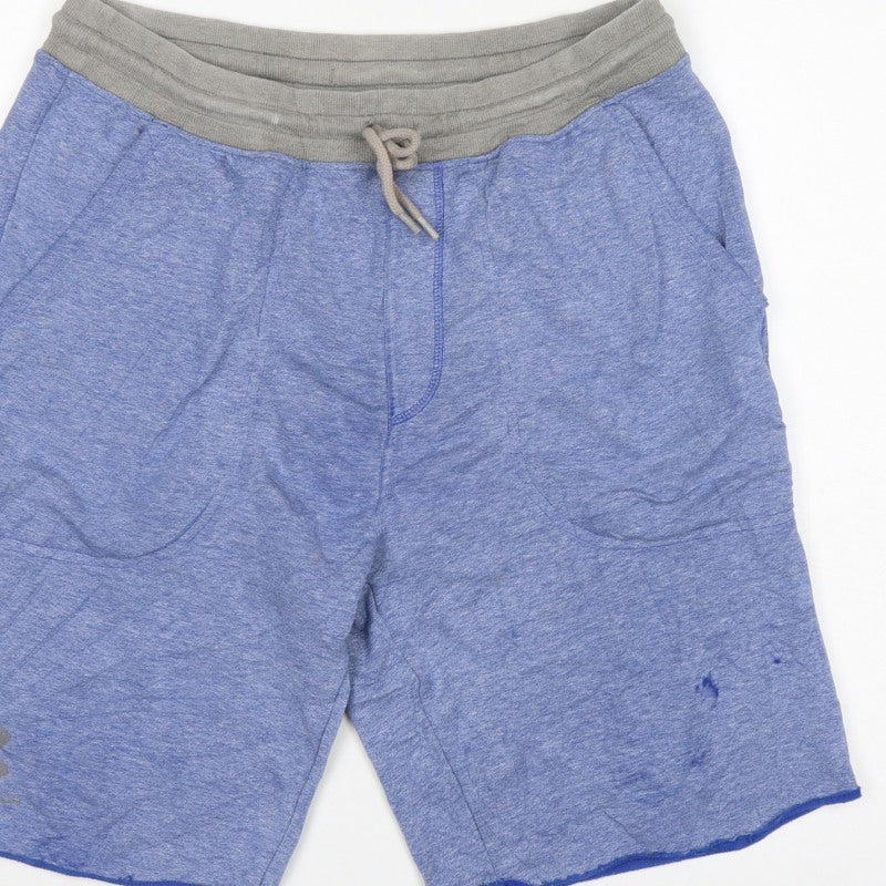 Under Armour Men's Blue L Loose Sweat Shorts Drawstring Pockets