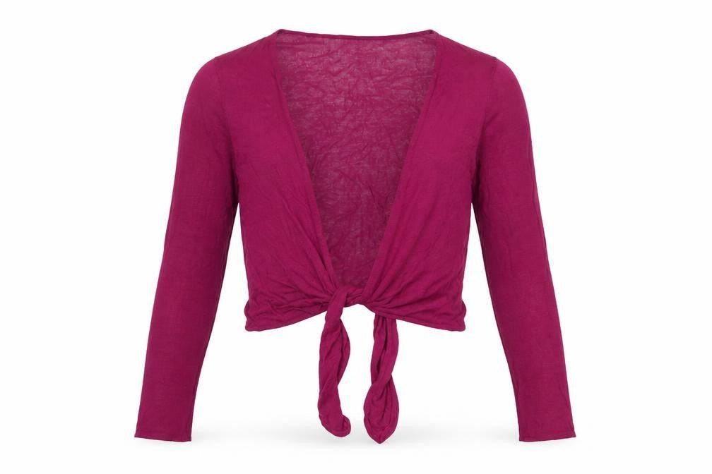 Laura Ashley Women's Pink UK 12 Open Tie Front Long Sleeve Cardigan