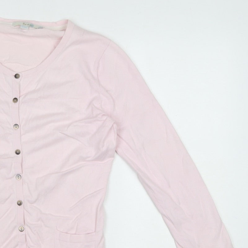 Boden Women Pink UK 2 Button Front Knit Cardigan with Pockets