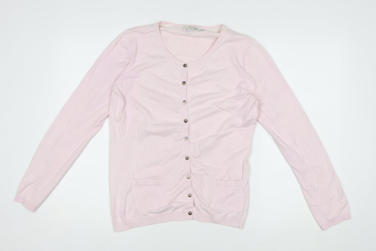 Boden Women Pink UK 2 Button Front Knit Cardigan with Pockets