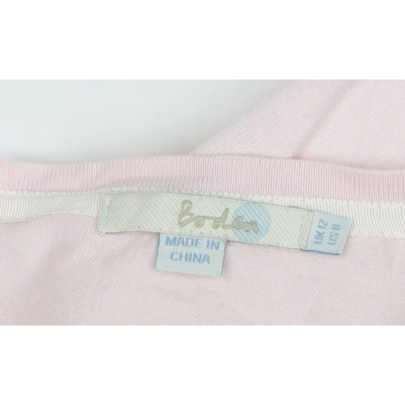 Boden Women Pink UK 2 Button Front Knit Cardigan with Pockets