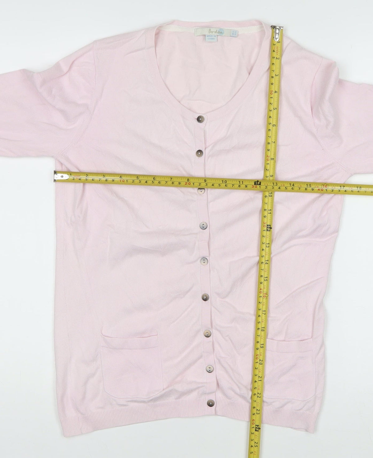 Boden Women Pink UK 2 Button Front Knit Cardigan with Pockets