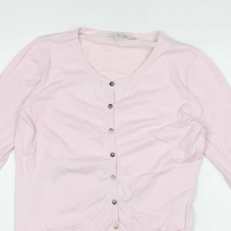 Boden Women Pink UK 2 Button Front Knit Cardigan with Pockets