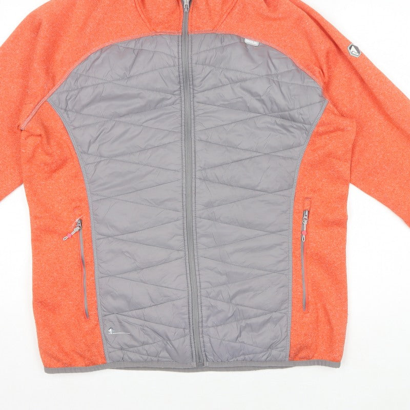 Regatta Women Orange Grey Hooded Quilted Puffer Jacket UK 18