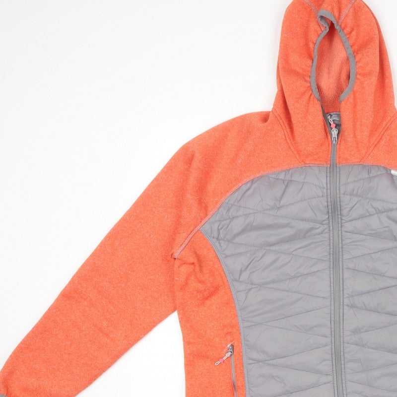Regatta Women Orange Grey Hooded Quilted Puffer Jacket UK 18