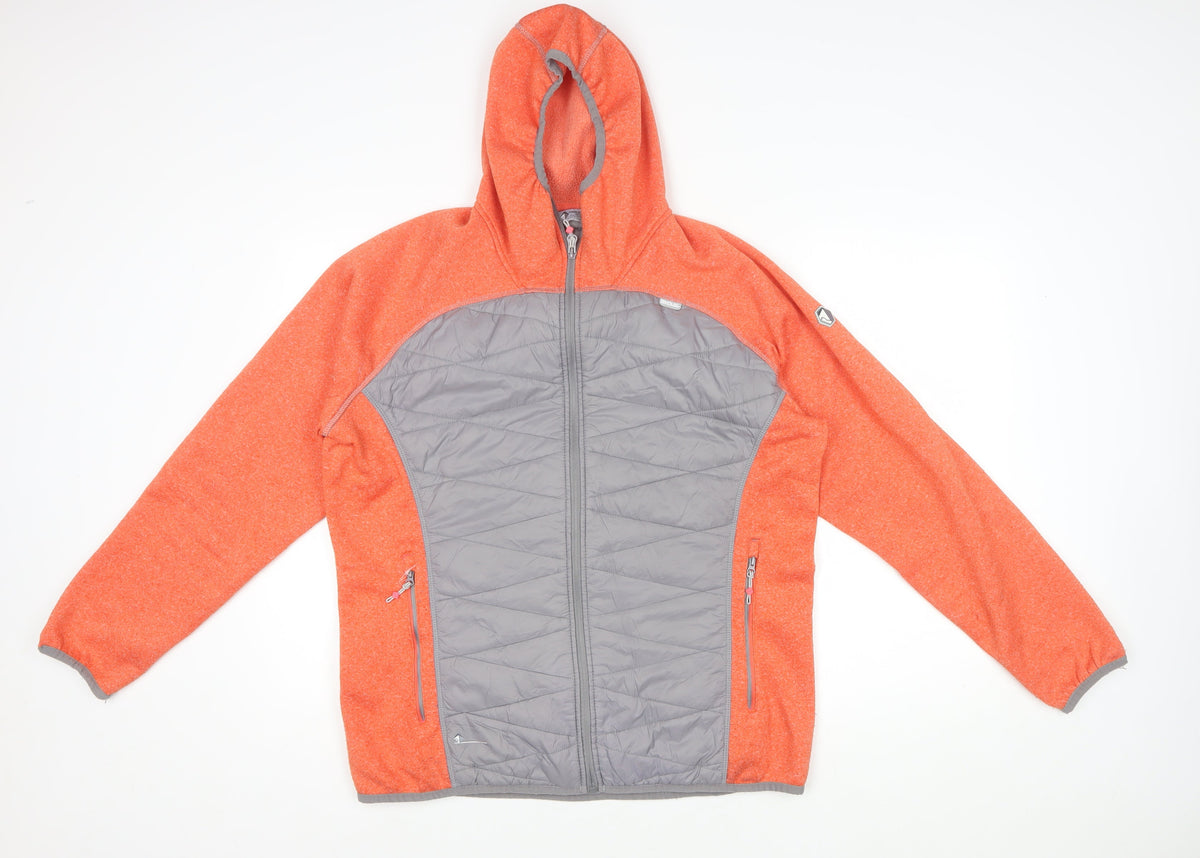 Regatta Women Orange Grey Hooded Quilted Puffer Jacket UK 18