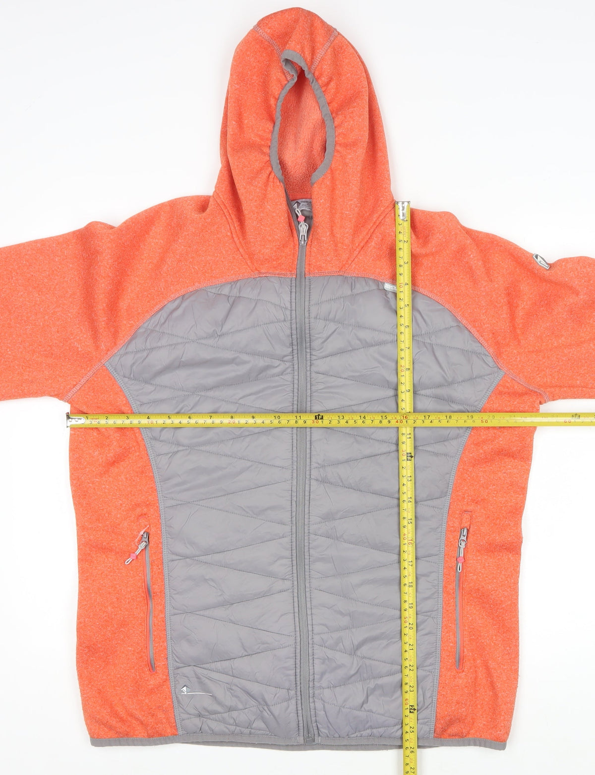 Regatta Women Orange Grey Hooded Quilted Puffer Jacket UK 18