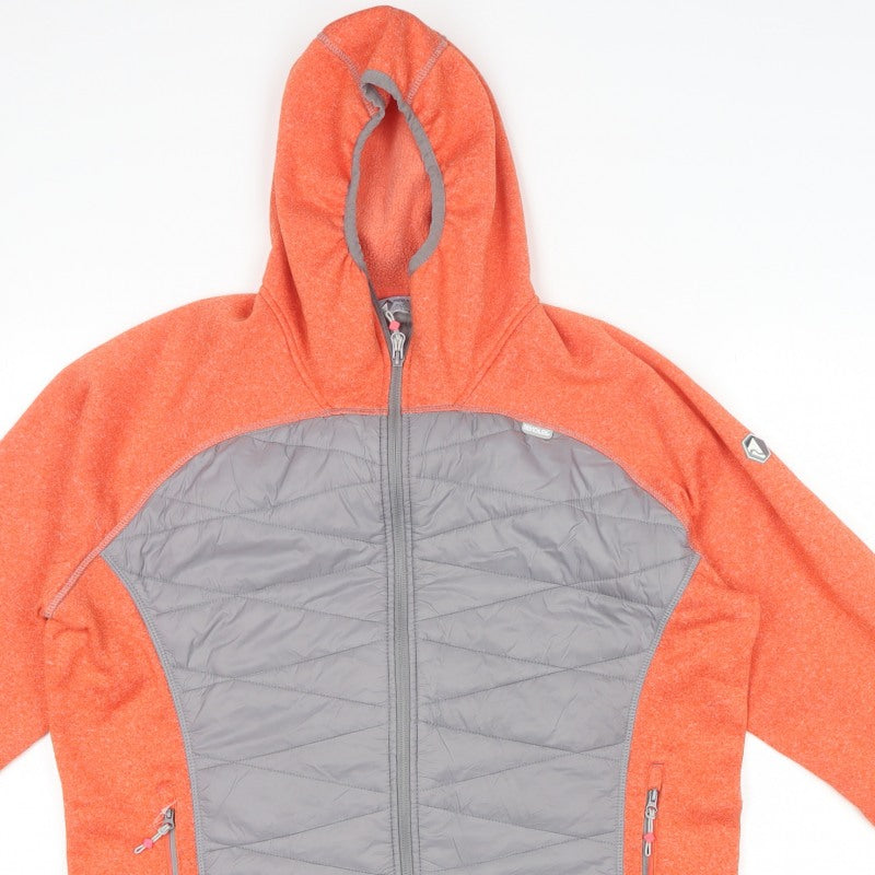 Regatta Women Orange Grey Hooded Quilted Puffer Jacket UK 18