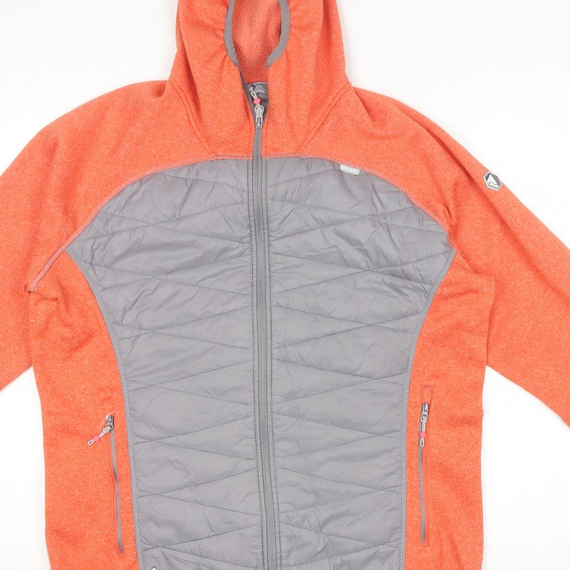 Regatta Women Orange Grey Hooded Quilted Puffer Jacket UK 18
