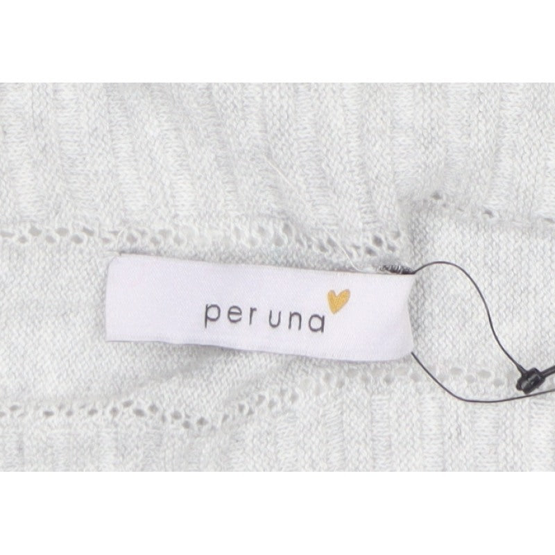 M&S Per Una Women Grey L Open Knit Waterfall Cardigan