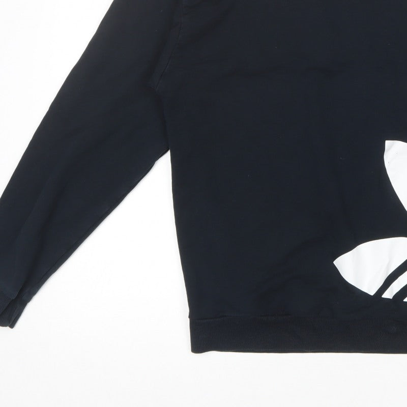 Adidas Women Black UK 12 Trefoil Pullover Basic Jacket