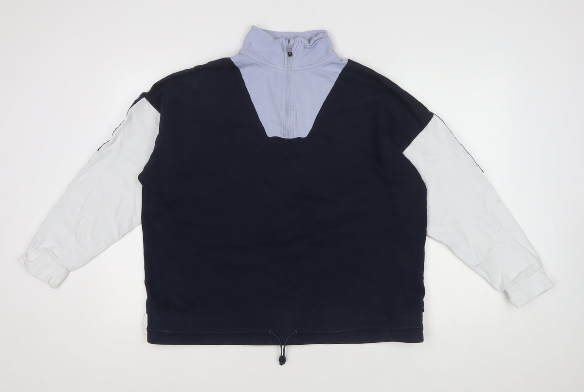 Marks and Spencer Goodmove Women’s Size 14 Blue Colourblock 1/2 Zip Sweatshirt