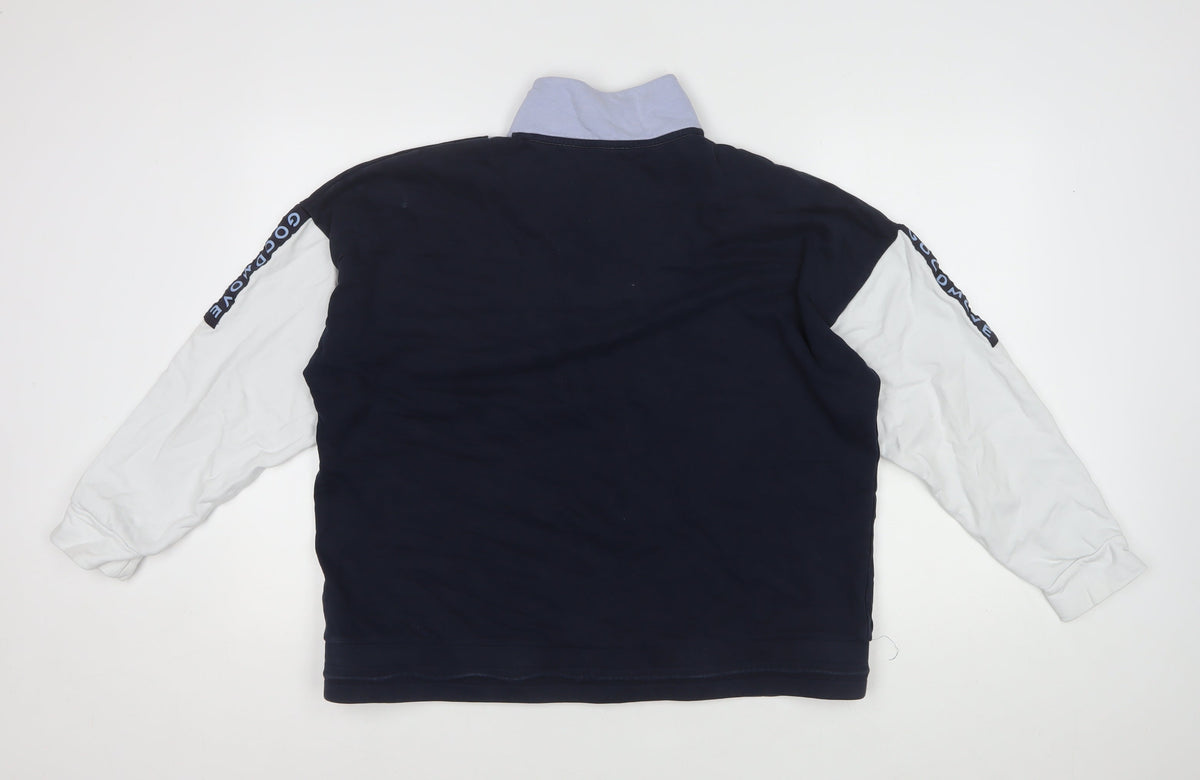 Marks and Spencer Goodmove Women’s Size 14 Blue Colourblock 1/2 Zip Sweatshirt