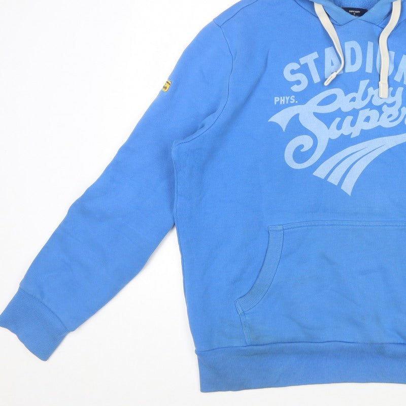Superdry Men's Blue 2XL Pullover Graphic Stadium Hoodie