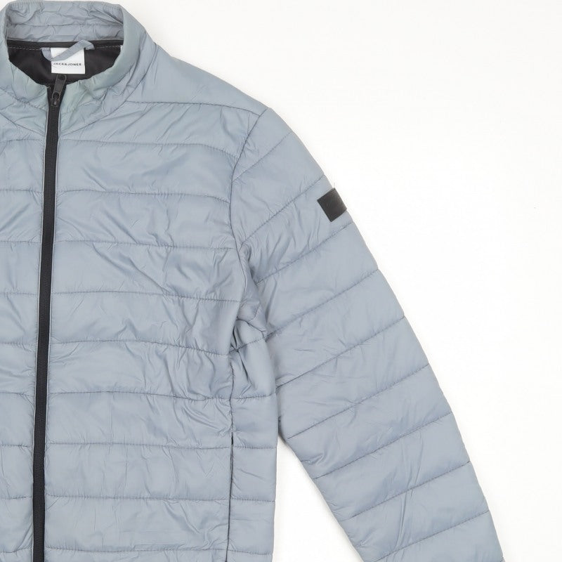 Jack & Jones Men’s Blue S Puffer Jacket Quilted Full Zip