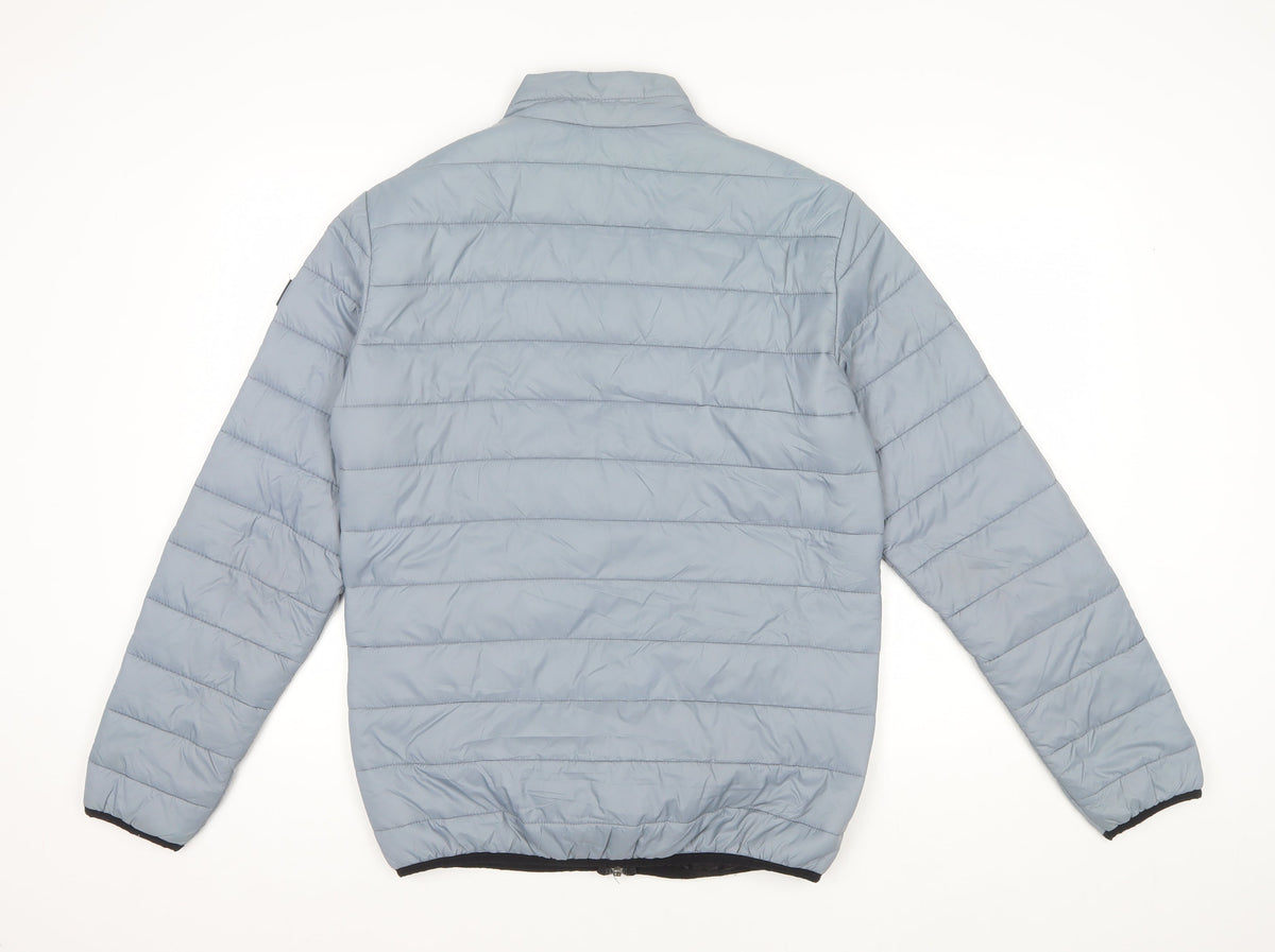 Jack & Jones Men’s Blue S Puffer Jacket Quilted Full Zip