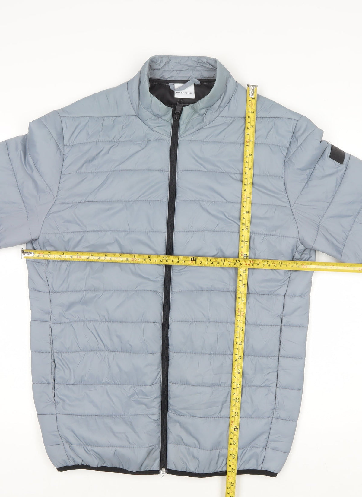 Jack & Jones Men’s Blue S Puffer Jacket Quilted Full Zip