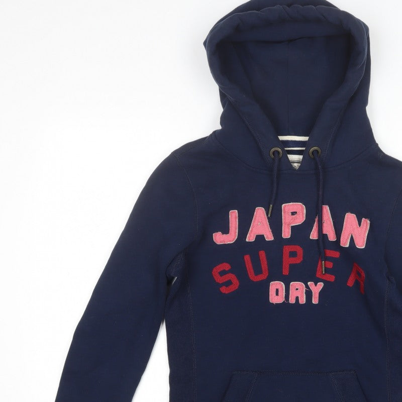 Superdry Women’s Blue Medium Japan Spirit Logo Pullover Hoodie