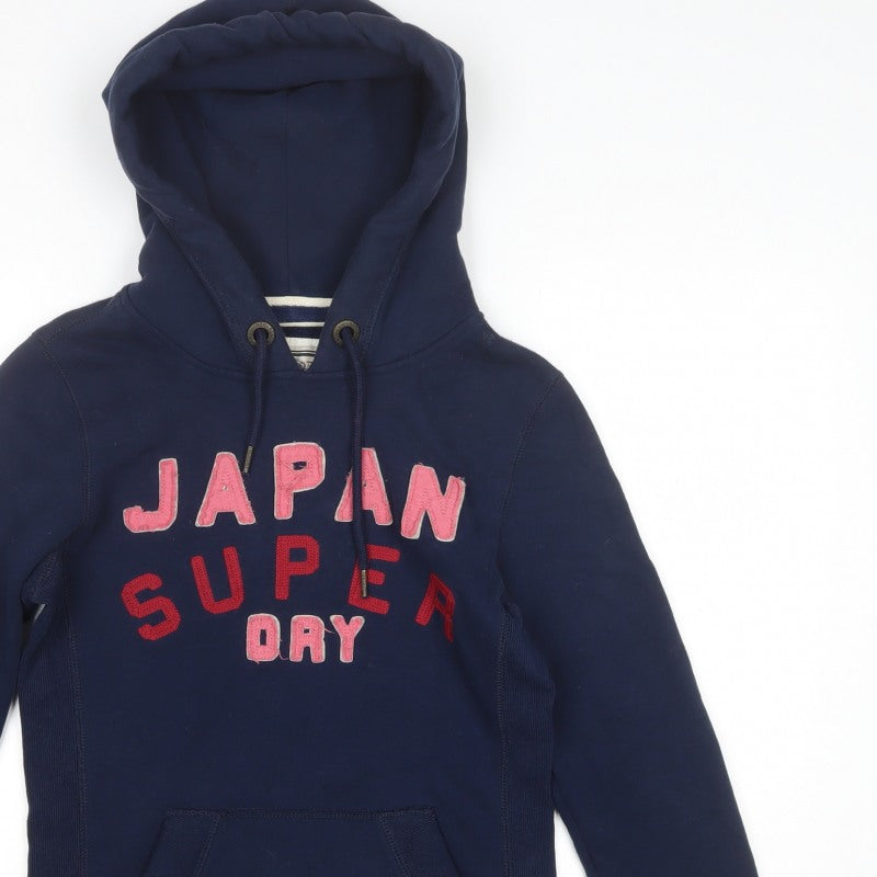 Superdry Women’s Blue Medium Japan Spirit Logo Pullover Hoodie