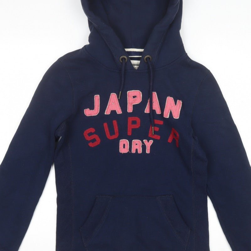 Superdry Women’s Blue Medium Japan Spirit Logo Pullover Hoodie