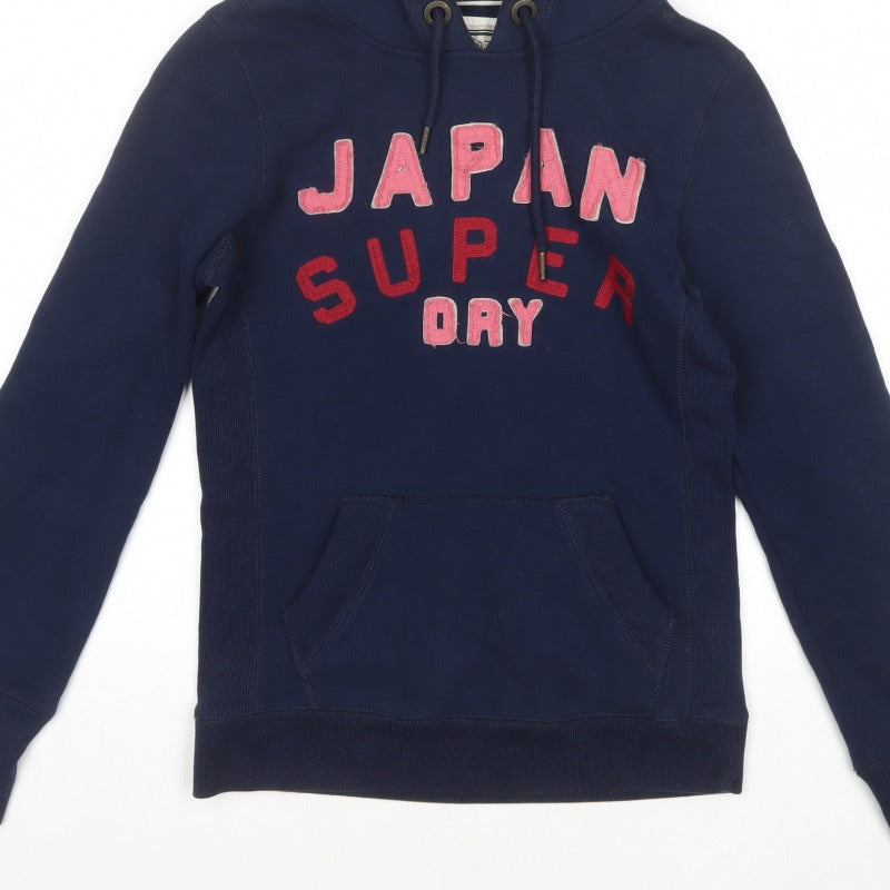Superdry Women’s Blue Medium Japan Spirit Logo Pullover Hoodie