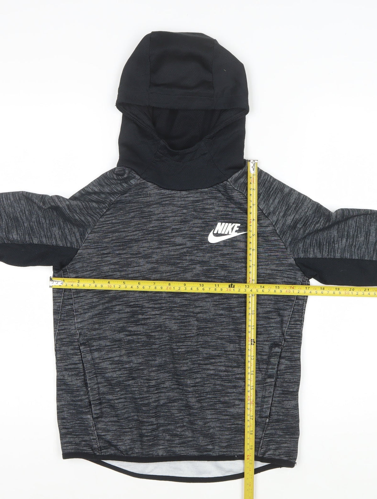 Nike Boys Grey Marl Hoodie 10-11 Years Pullover Logo Sportswear