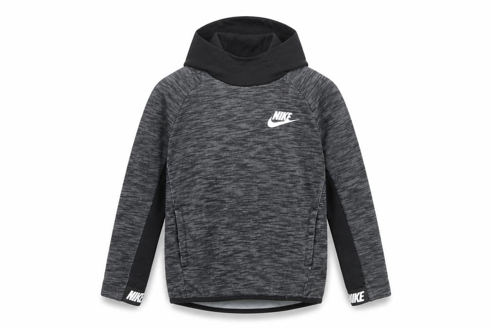 Nike Boys Grey Marl Hoodie 10-11 Years Pullover Logo Sportswear