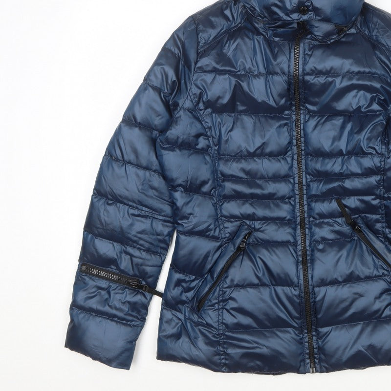 Andrew Marc Women’s Blue Small Hooded Down Puffer Jacket
