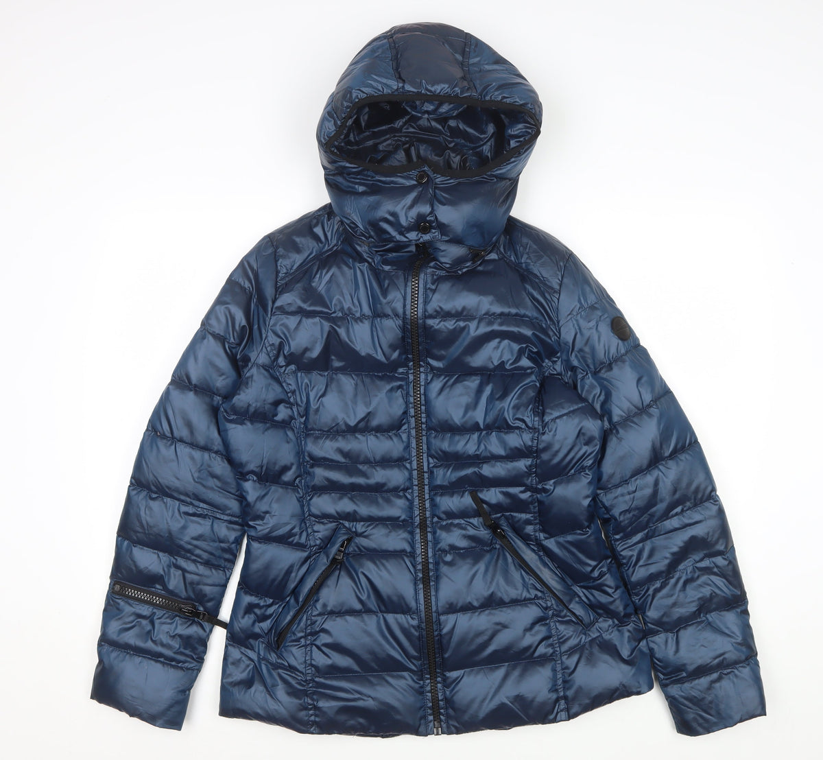 Andrew Marc Women’s Blue Small Hooded Down Puffer Jacket