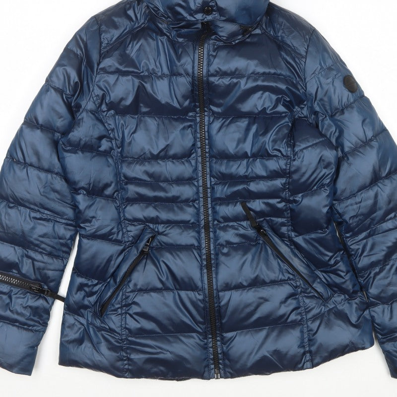 Andrew Marc Women’s Blue Small Hooded Down Puffer Jacket