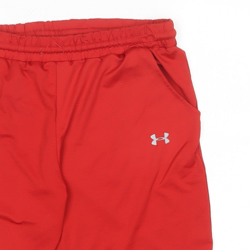 Under Armour Men’s Red M Athletic Training Shorts Elastic Waist Pockets