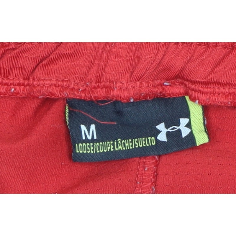 Under Armour Men’s Red M Athletic Training Shorts Elastic Waist Pockets