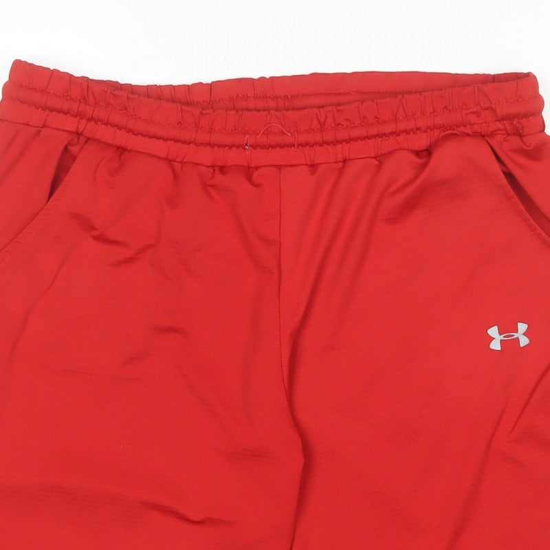 Under Armour Men’s Red M Athletic Training Shorts Elastic Waist Pockets