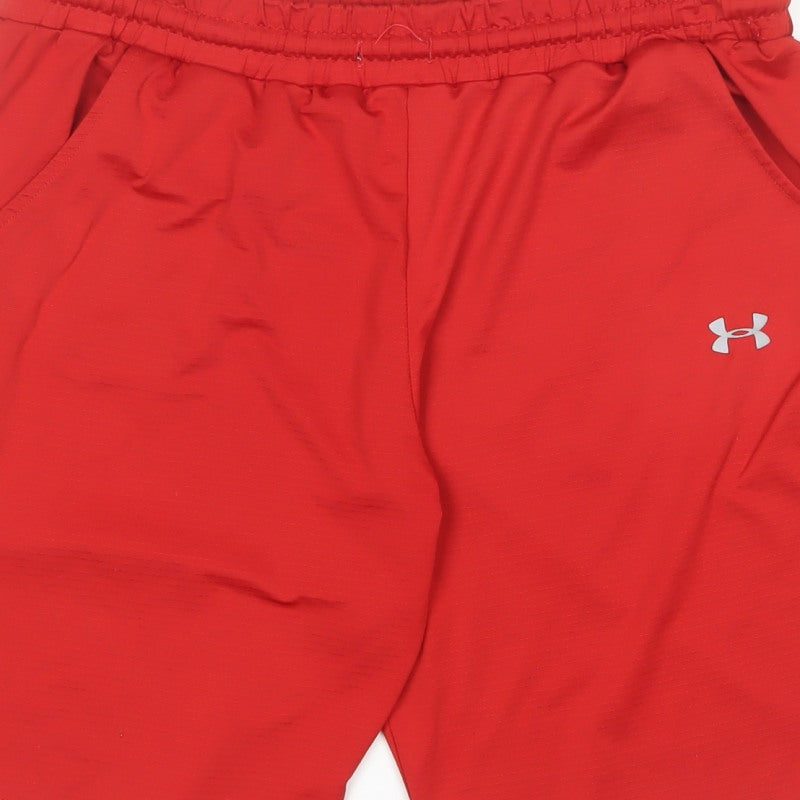 Under Armour Men’s Red M Athletic Training Shorts Elastic Waist Pockets