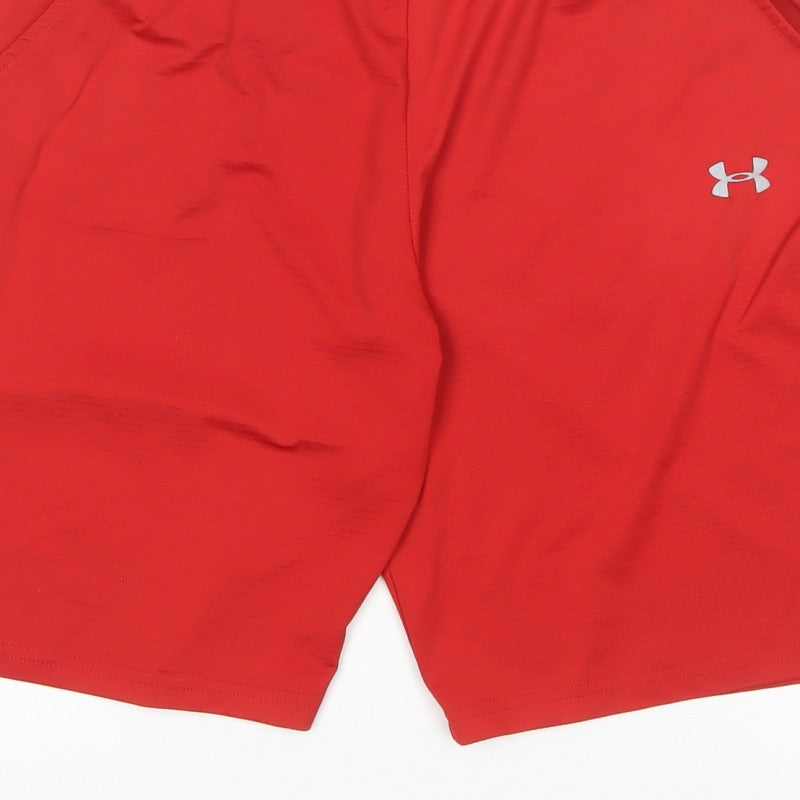 Under Armour Men’s Red M Athletic Training Shorts Elastic Waist Pockets