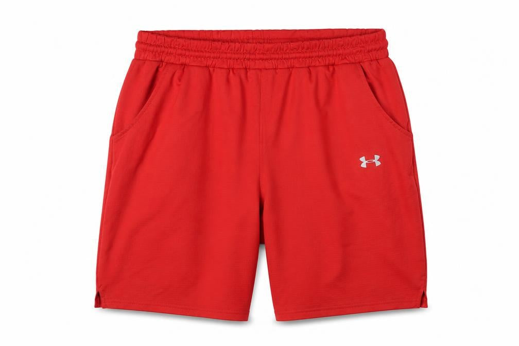 Under Armour Men’s Red M Athletic Training Shorts Elastic Waist Pockets