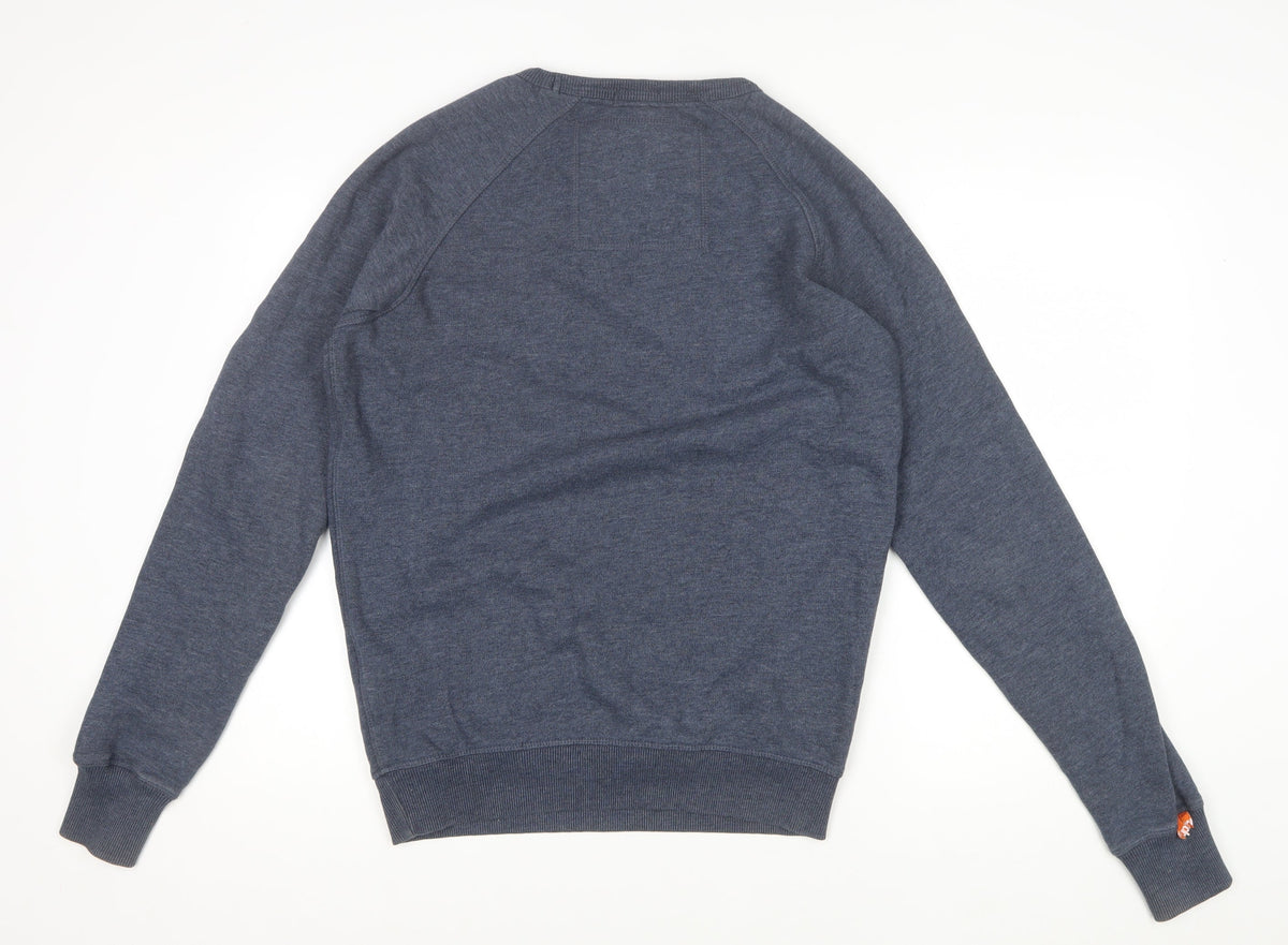 Superdry Men Grey M Crew Neck Graphic Print Pullover Sweatshirt