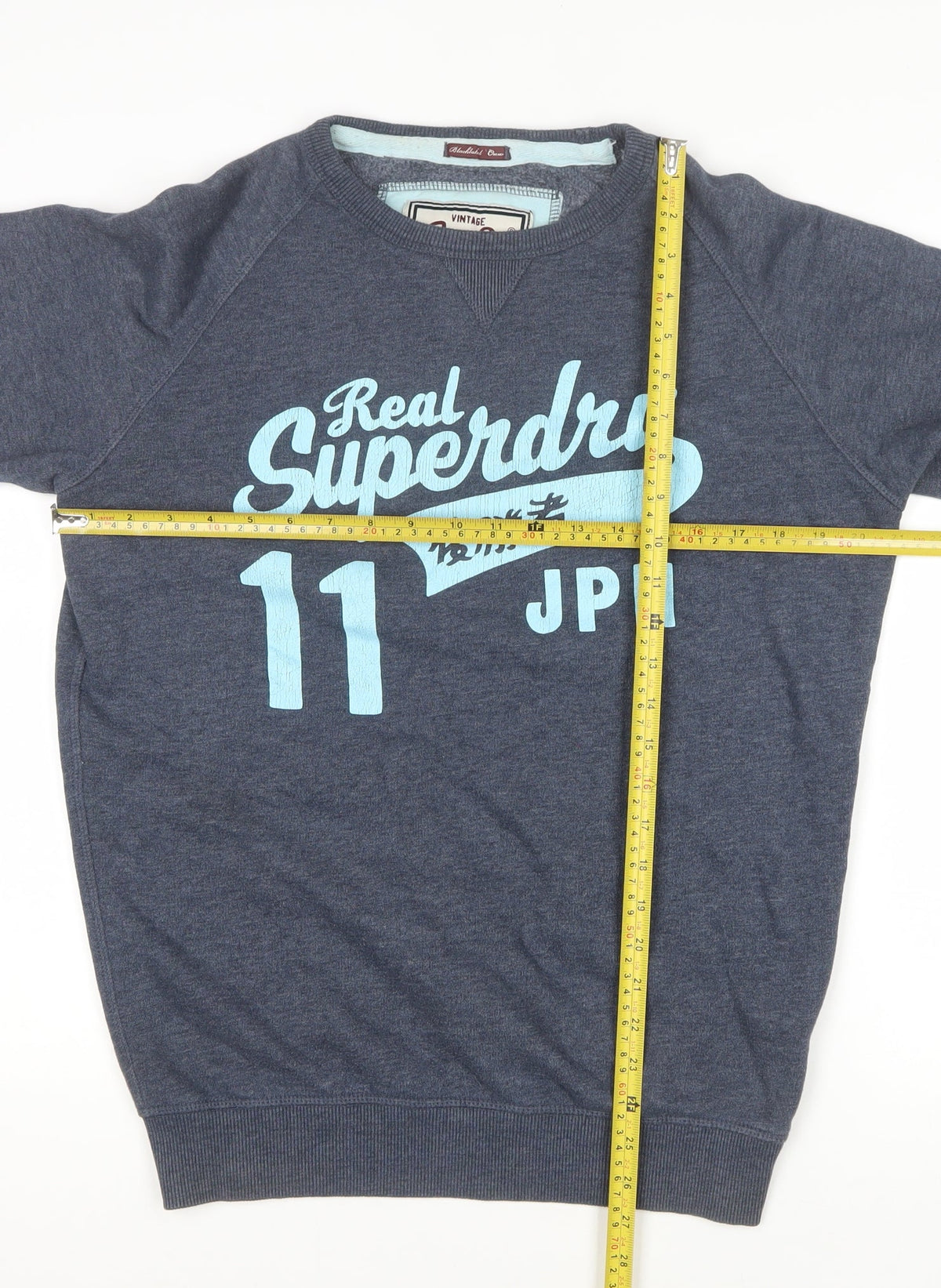 Superdry Men Grey M Crew Neck Graphic Print Pullover Sweatshirt