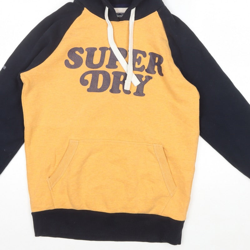 Superdry Men's Orange Black S Pullover Graphic Logo Hoodie