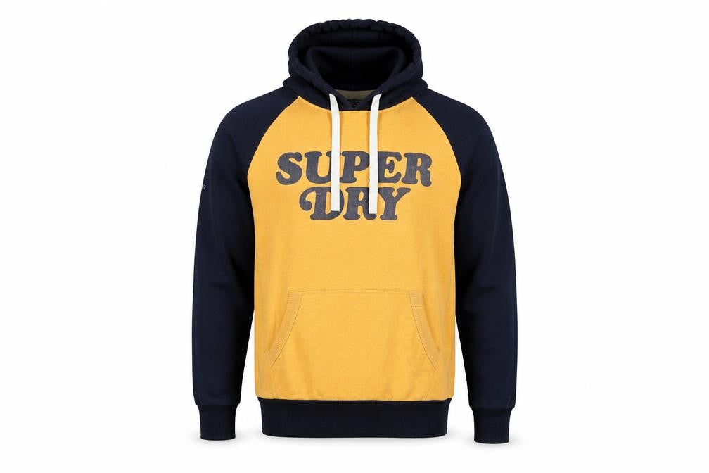 Superdry Men's Orange Black S Pullover Graphic Logo Hoodie
