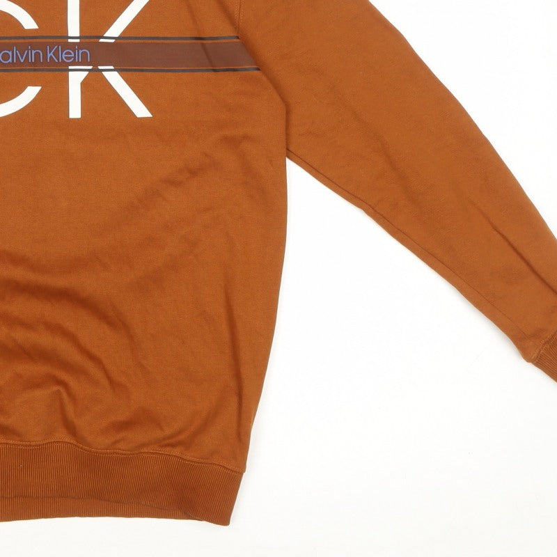 Calvin Klein Jeans Men’s Brown L Logo Graphic Crew Neck Sweatshirt
