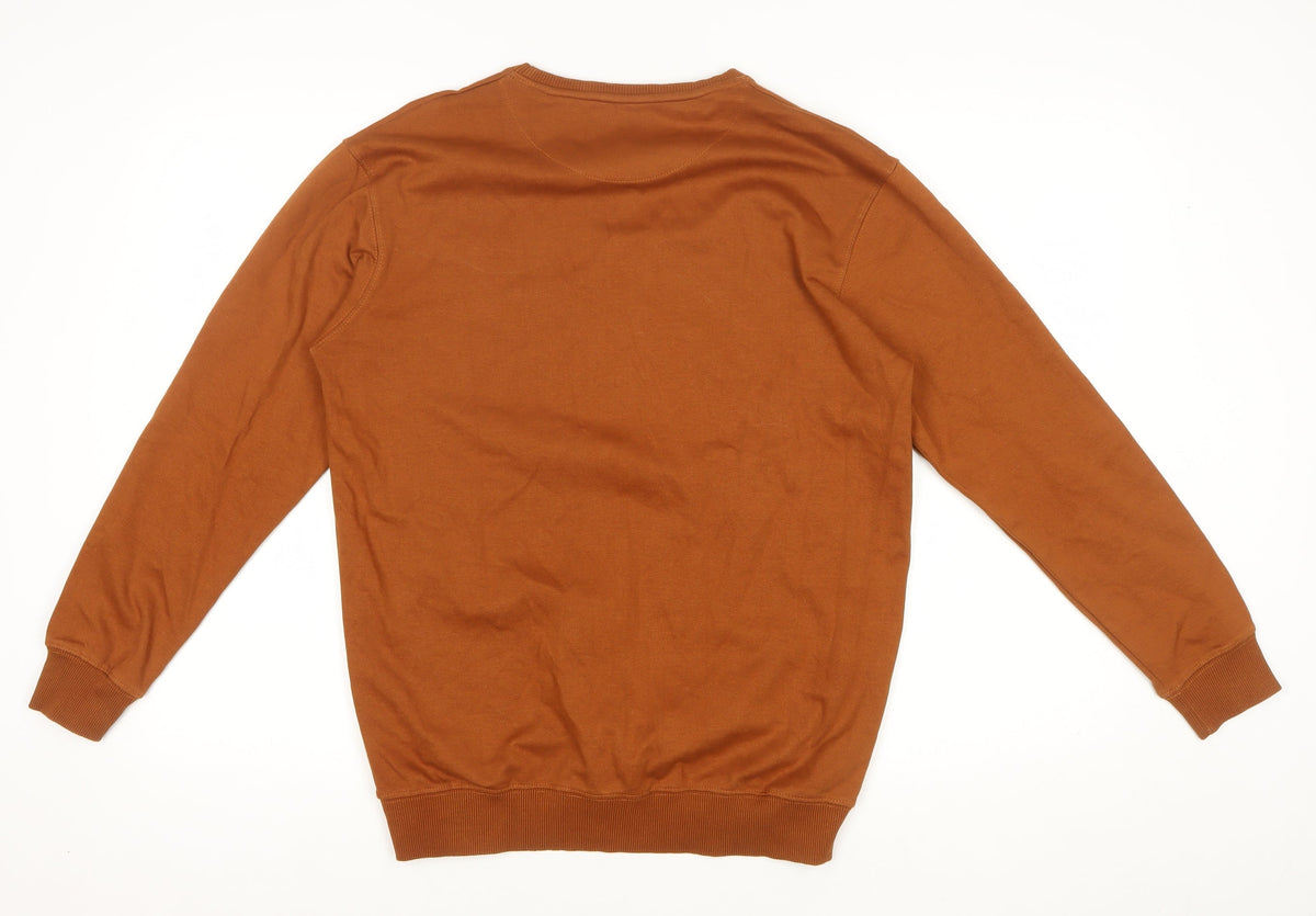 Calvin Klein Jeans Men’s Brown L Logo Graphic Crew Neck Sweatshirt