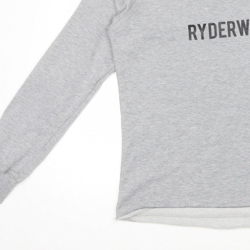 Ryderwear Women’s Grey S Pullover Logo Raglan Sweatshirt