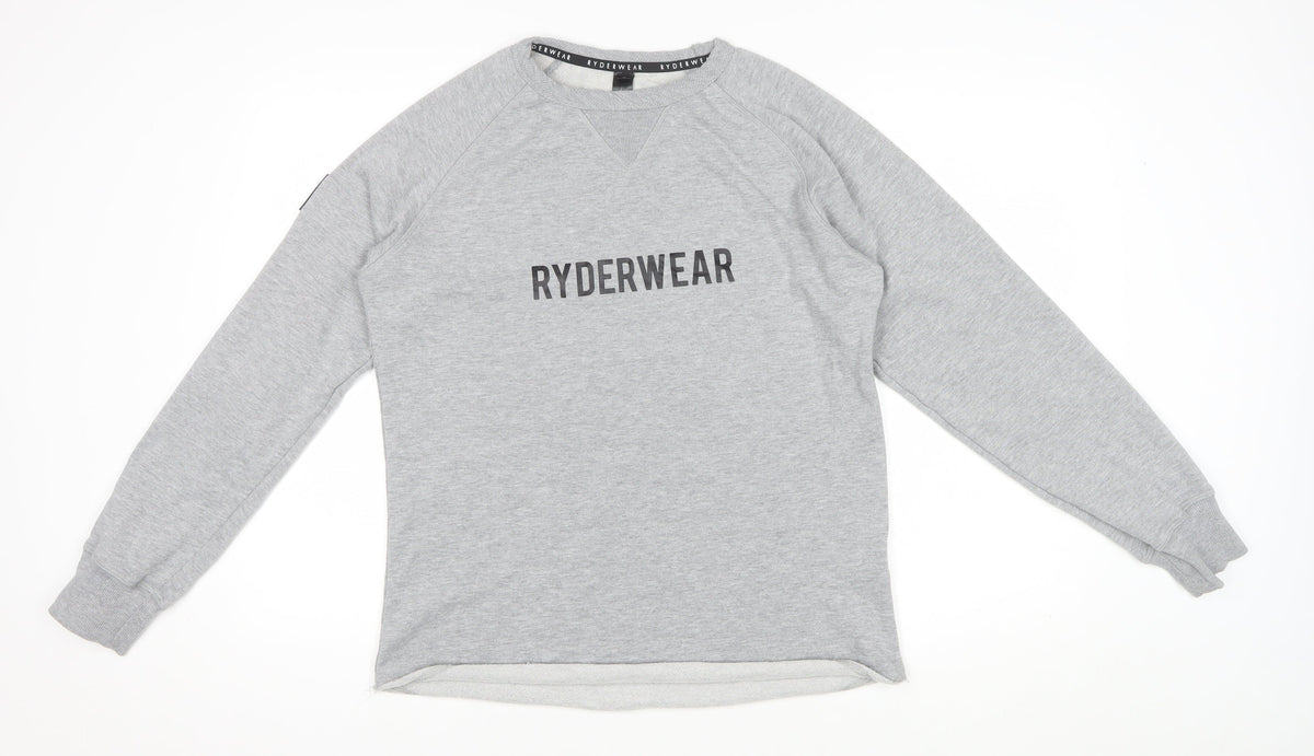 Ryderwear Women’s Grey S Pullover Logo Raglan Sweatshirt